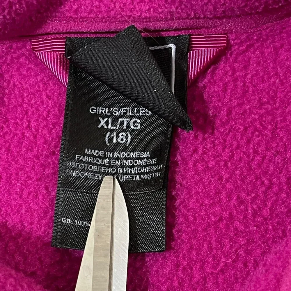 The North Face Girls Size XL 18 Full Zip Jacket Fleece Pink/Purple